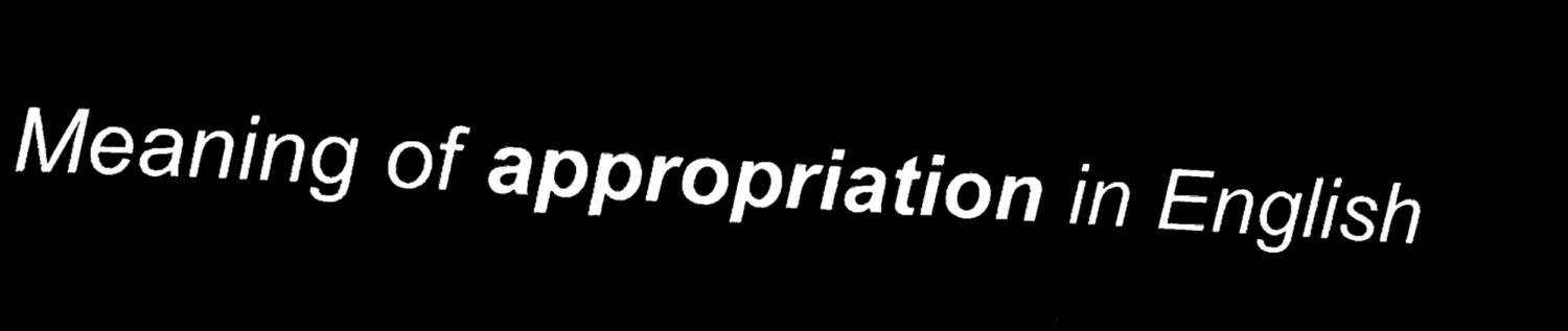 Appropriation 2 SW